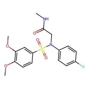 2-(N-(3,4-dimethoxyphenyl)sulfonyl-4-fluoroanilino)-N-methylacetamide structure
