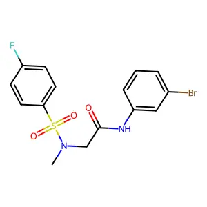 N-(3-bromophenyl)-2-[(4-fluorophenyl)sulfonyl-methylamino]acetamide structure