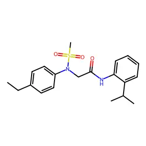 2-(4-ethyl-N-methylsulfonylanilino)-N-(2-propan-2-ylphenyl)acetamide structure