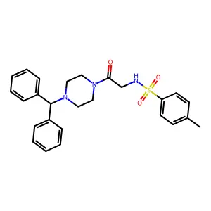 N-[2-(4-benzhydrylpiperazin-1-yl)-2-oxoethyl]-4-methylbenzenesulfonamide structure