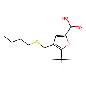 5-Tert-butyl-4-[(butylthio)methyl]-2-furoic acid structure