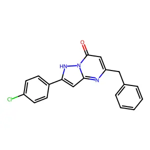 5-benzyl-2-(4-chlorophenyl)pyrazolo[1,5-a]pyrimidin-7(4H)-one structure