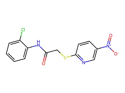 N-(2-chlorophenyl)-2-(5-nitropyridin-2-yl)sulfanylacetamide structure