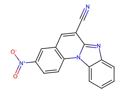 Benzimidazo[1,2-a]quinoline-6-carbonitrile, 3-nitro- structure