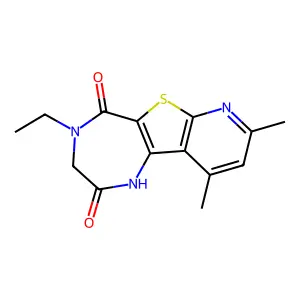 4-ethyl-8,10-dimethyl-3,4-dihydro-1H-pyrido[3',2':4,5]thieno[3,2-e][1,4]diazepine-2,5-dione structure