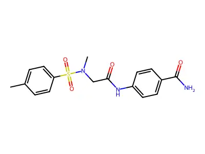 4-[[2-[Methyl-(4-methylphenyl)sulfonylamino]acetyl]amino]benzamide structure