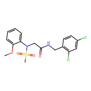 N-[(2,4-dichlorophenyl)methyl]-2-(2-methoxy-N-methylsulfonylanilino)acetamide structure