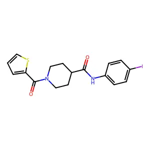 N-(4-iodophenyl)-1-(thiophene-2-carbonyl)piperidine-4-carboxamide structure