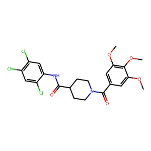 N-(2,4,5-trichlorophenyl)-1-(3,4,5-trimethoxybenzoyl)piperidine-4-carboxamide structure