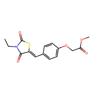 methyl {4-[(E)-(3-ethyl-2,4-dioxo-1,3-thiazolidin-5-ylidene)methyl]phenoxy}acetate structure