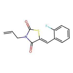 (5E)-5-[(2-fluorophenyl)methylidene]-3-prop-2-enyl-1,3-thiazolidine-2,4-dione structure