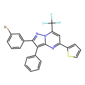 2-(3-bromophenyl)-3-phenyl-5-(2-thienyl)-7-(trifluoromethyl)pyrazolo[1,5-a]pyrimidine structure