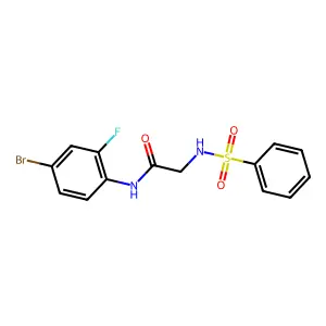 2-(benzenesulfonamido)-N-(4-bromo-2-fluorophenyl)acetamide structure