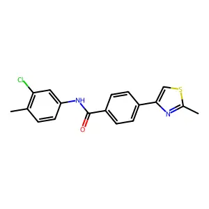 N-(3-chloro-4-methylphenyl)-4-(2-methyl-1,3-thiazol-4-yl)benzamide structure
