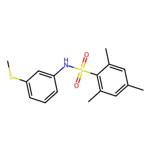 2,4,6-trimethyl-N-(3-methylsulfanylphenyl)benzenesulfonamide structure