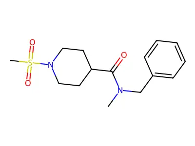 N-benzyl-N-methyl-1-(methylsulfonyl)-4-piperidinecarboxamide structure