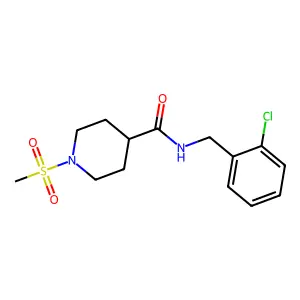 N-(2-chlorobenzyl)-1-(methylsulfonyl)piperidine-4-carboxamide structure