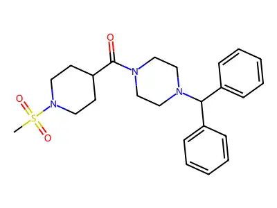 (4-Benzhydrylpiperazin-1-yl)-(1-methylsulfonylpiperidin-4-yl)methanone structure