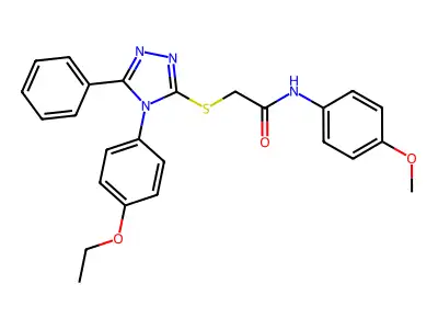 2-{[4-(4-ethoxyphenyl)-5-phenyl-4H-1,2,4-triazol-3-yl]sulfanyl}-N-(4-methoxyphenyl)acetamide structure