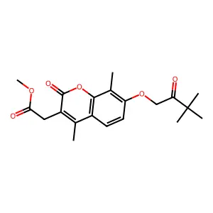 methyl [7-(3,3-dimethyl-2-oxobutoxy)-4,8-dimethyl-2-oxo-2H-chromen-3-yl]acetate structure
