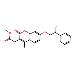 methyl [4-methyl-2-oxo-7-(2-oxo-2-phenylethoxy)-2H-chromen-3-yl]acetate structure