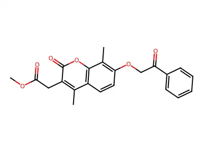methyl [4,8-dimethyl-2-oxo-7-(2-oxo-2-phenylethoxy)-2H-chromen-3-yl]acetate structure