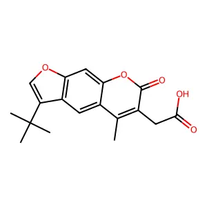 (3-tert-butyl-5-methyl-7-oxo-7H-furo[3,2-g]chromen-6-yl)acetic acid structure