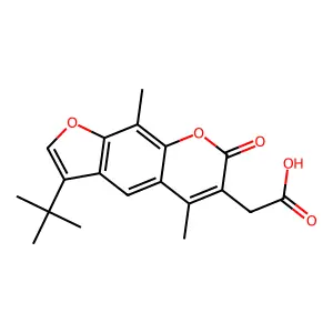(3-tert-butyl-5,9-dimethyl-7-oxo-7H-furo[3,2-g]chromen-6-yl)acetic acid structure