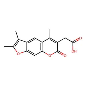 (2,3,5-trimethyl-7-oxo-7H-furo[3,2-g]chromen-6-yl)acetic acid structure