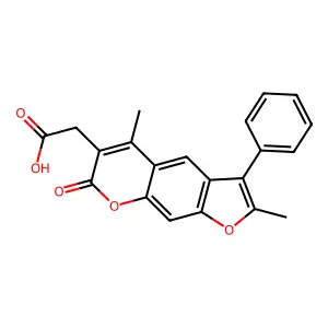 2,5-Dimethyl-7-oxo-3-phenyl-7H-furo(3,2-g)(1)benzopyran-6-acetic acid structure