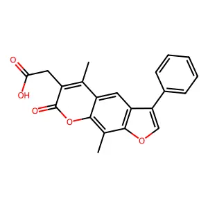 5,9-Dimethyl-7-oxo-3-phenyl-7H-furo(3,2-g)(1)benzopyran-6-acetic acid structure