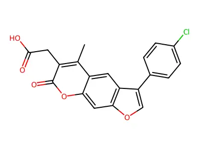 3-(4-Chlorophenyl)-5-methyl-7-oxo-7H-furo[3,2-g][1]benzopyran-6-acetic acid structure
