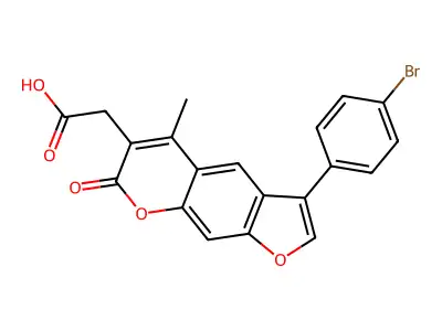 3-(4-Bromophenyl)-5-methyl-7-oxo-7H-furo[3,2-g][1]benzopyran-6-acetic acid structure