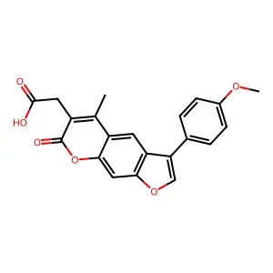 2-[3-(4-Methoxyphenyl)-5-methyl-7-oxofuro[3,2-g]chromen-6-yl]acetic acid structure