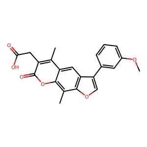 2-[3-(3-Methoxyphenyl)-5,9-dimethyl-7-oxofuro[3,2-g]chromen-6-yl]acetic acid structure