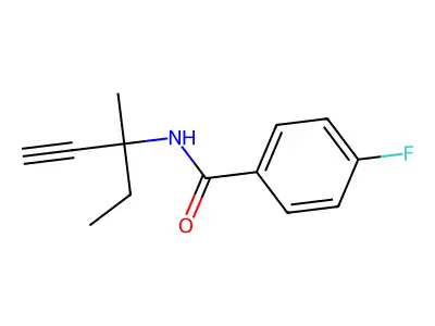 4-fluoro-N-(3-methylpent-1-yn-3-yl)benzamide structure