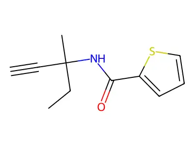 N-(3-methylpent-1-yn-3-yl)thiophene-2-carboxamide structure