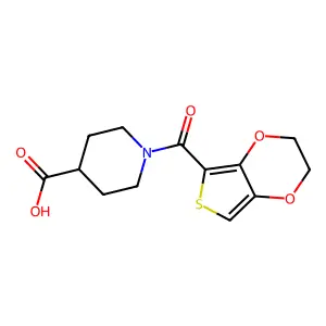 1-(2,3-Dihydrothieno[3,4-b][1,4]dioxine-5-carbonyl)piperidine-4-carboxylic acid structure