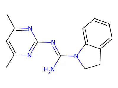 N-(4,6-dimethylpyrimidin-2-yl)indoline-1-carboximidamide structure