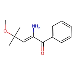 (Z)-2-amino-4-methoxy-4-methyl-1-phenylpent-2-en-1-one structure