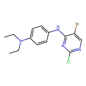 1-N-(5-bromo-2-chloropyrimidin-4-yl)-4-N,4-N-diethylbenzene-1,4-diamine structure