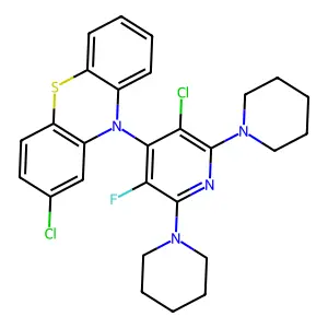 2-Chloro-10-[3-chloro-5-fluoro-2,6-di(piperidin-1-yl)pyridin-4-yl]phenothiazine structure