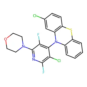 4-[5-Chloro-4-(2-chlorophenothiazin-10-yl)-3,6-difluoropyridin-2-yl]morpholine structure
