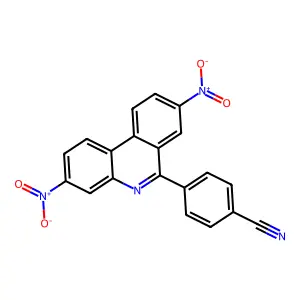 4-(3,8-二硝基-6-菲啶基)苯甲腈 structure