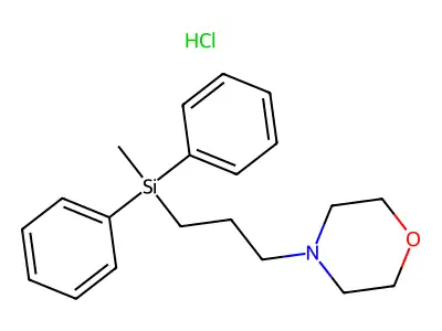 Morpholine, 4-(3-(diphenylmethylsilyl)propyl)-, hydrochloride structure