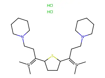 2,5-Bis(dimethyl(3-piperidinopropyl)silyl)thiophene dihydrochloride structure