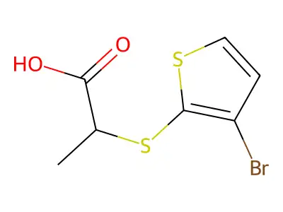 2-((3-Bromo-2-thienyl)thio)propanoic acid structure
