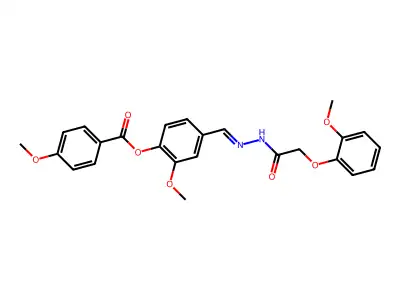 [2-methoxy-4-[[[2-(2-methoxyphenoxy)acetyl]hydrazinylidene]methyl]phenyl] 4-methoxybenzoate structure