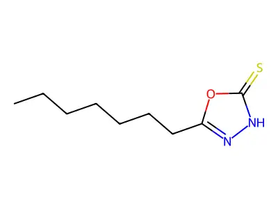 1,3,4-Oxadiazole-2(3H)-thione, 5-heptyl- structure
