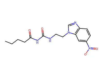 Pentanamide, N-(((2-(6-nitro-1H-benzimidazol-1-yl)ethyl)amino)carbonyl)- structure